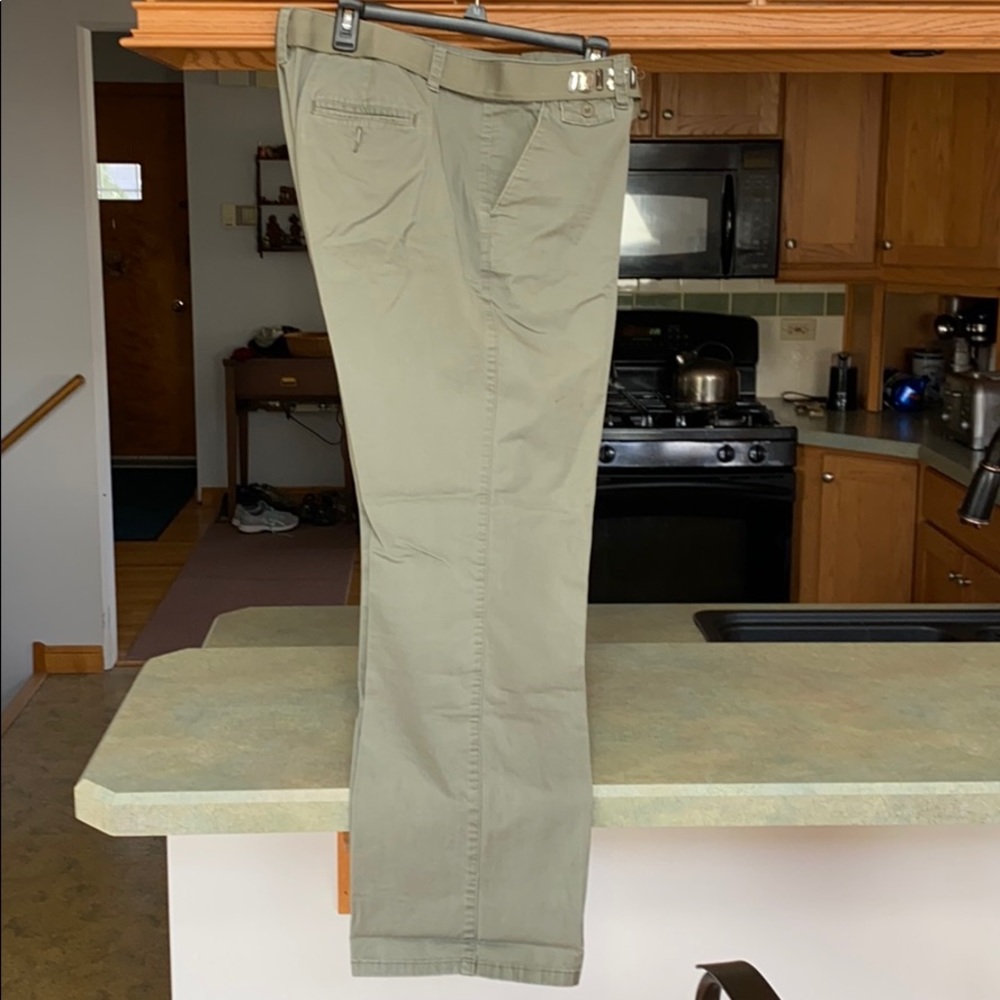 Beaded belt chino pants.